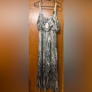 Green/white dress, size large, never worn.